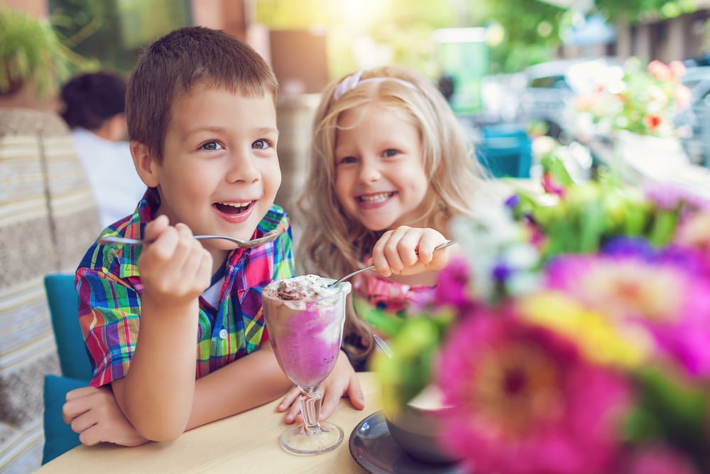 Kids enjoying ice cream