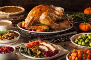 Thanksgiving turkey and sides.