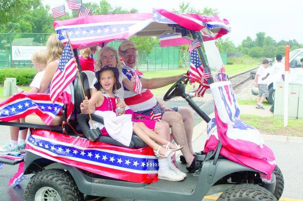 Golf cart with stars and stripes.